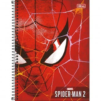 Caderno Espiral Capa Dura Universitário Connect 10 Matérias Spider-Man Game 160 Folhas - Capa 4 - Máscara Do Spider - Sortido