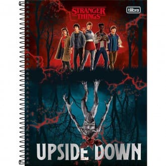 Caderno Espiral Capa Dura Universitário Connect 10 Matérias Stranger Things 160 Folhas - Upside Down