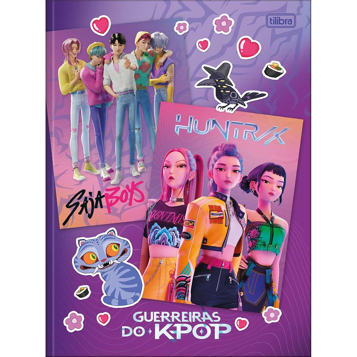 Caderno Brochura Capa Dura 1/4 Guerreiras do K-Pop 80 Folhas - Sortido