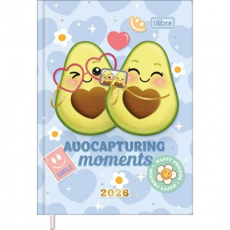 Agenda Costurada MIni 7,8 x 10,8 cm Abacute 2026 - Avocapturing Moments - Azul