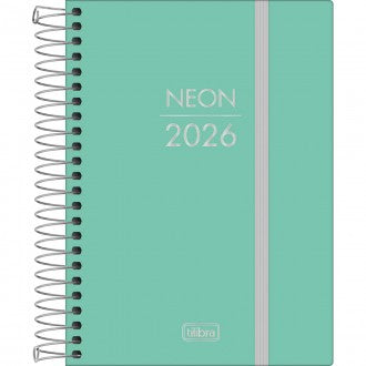 Agenda Espiral Diária 11,7x 16,4 cm Neon 2026 - Verde