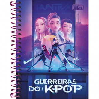 Caderneta Espiral Capa Dura 1/8 Guerreiras do K-Pop 80 Folhas - Sortido