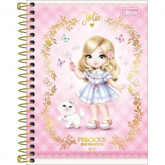 Caderneta Espiral Capa Dura 1/8 Jolie 80 Folhas (Pacote com 4 unidades) - Sortido