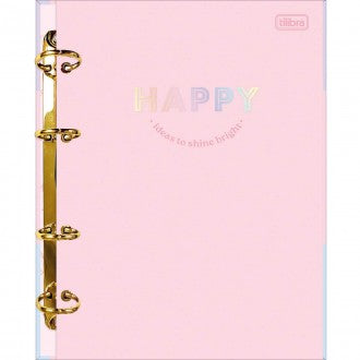 Caderno Argolado Cartonado Colegial Happy 80 Folhas