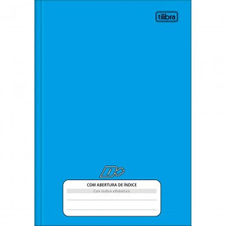Caderno Brochura Capa Dura 1/4 com Índice D+ Azul 96 Folhas