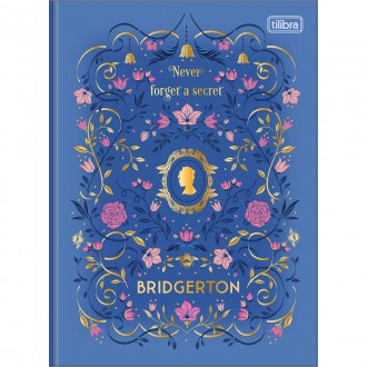 Caderno Brochura Capa Dura Colegial Bridgerton 80 Folhas - Never Forget A Secret Azul - Sortido