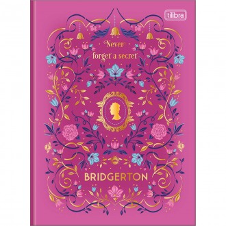 Caderno Brochura Capa Dura Colegial Bridgerton 80 Folhas - Never Forget A Secret Rosa - Sortido