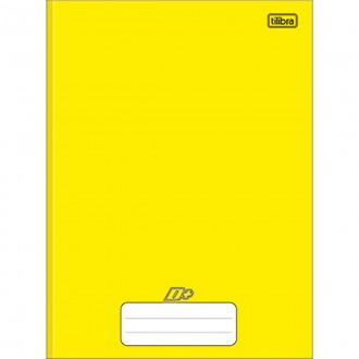 Caderno Brochura Capa Dura Universitário D+ Amarelo 96 Folhas