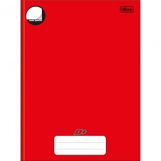 Caderno Brochura Capa Dura Universitário sem Pauta D+ Vermelho 96 Folhas