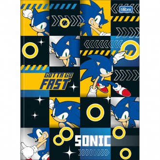 Caderno Brochura Capa Dura Universitário Sonic 80 Folhas - Sortido