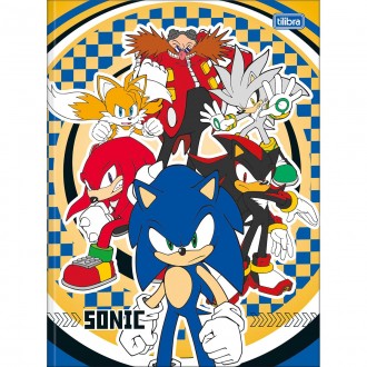 Caderno Brochura Capa Dura Universitário Sonic 80 Folhas - Sortido