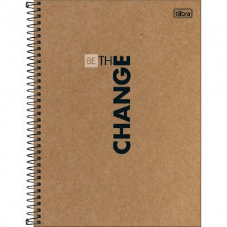 Caderno Capa Dura Universitário Kraftwork 1 Matéria 80 Folhas - Capa 2 - Be The Change - Sortido