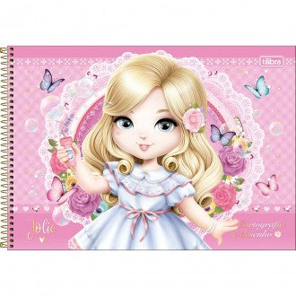 Caderno de Cartografia e Desenho Espiral Capa Dura Jolie 80 Folhas (Pacote com 4 unidades) - Sortido