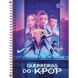 Caderno Espiral Capa Dura 1/4 Guerreiras do K-Pop 80 Folhas - Sortido