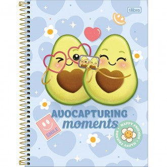 Caderno Espiral Capa Dura Universitário 1 Matéria Abacute 80 Folhas - Avocapturing Moments - Azul - Sortido