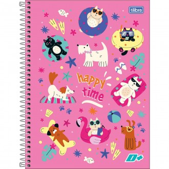 Caderno Espiral Capa Dura Universitário 1 Matéria D+ Feminino 96 Folhas - Sortido