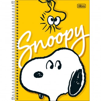 Caderno Espiral Capa Dura Universitário 1 Matéria Snoopy 80 Folhas - Cabeça Do Snoopy - Sortido