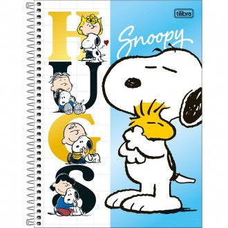 Caderno Espiral Capa Dura Universitário 10 Matérias Snoopy 160 Folhas - Hugs Snoopy - Sortido