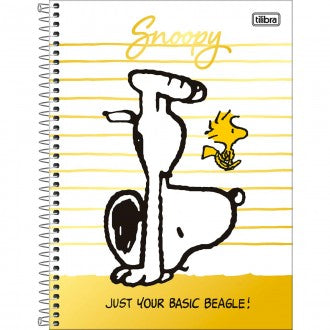 Caderno Espiral Capa Dura Universitário 10 Matérias Snoopy 160 Folhas - Just Your Basic Beagle! - Sortido