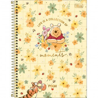 Caderno Espiral Capa Dura Universitário Connect 1 Matéria Pooh 80 Folhas - Sortido