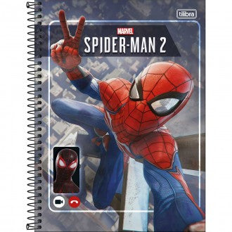 Caderno Espiral Capa Dura Universitário Connect 10 Matérias Spider-Man Game 160 Folhas - Capa 3 - Spider Man Selfie - Sortido