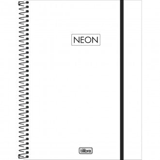 Caderno Espiral Capa Plástica Universitário 1 Matéria Neon Fit 80 Folhas - Capa Branca - Sortido