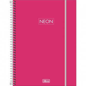 Caderno Espiral Capa Plástica Universitário 1 Matéria Neon Fit 80 Folhas - Capa Pink - Sortido
