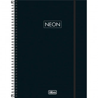 Caderno Espiral Capa Plástica Universitário 1 Matéria Neon Fit 80 Folhas - Capa Preta - Sortido
