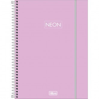 Caderno Espiral Capa Plástica Universitário 1 Matéria Neon Fit 80 Folhas - Capa Rosa Claro - Sortido