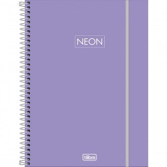 Caderno Espiral Capa Plástica Universitário 1 Matéria Neon Fit 80 Folhas - Capa Roxa - Sortido