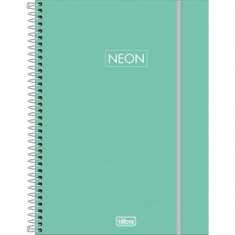 Caderno Espiral Capa Plástica Universitário 1 Matéria Neon Fit 80 Folhas - Capa Turquesa - Sortido