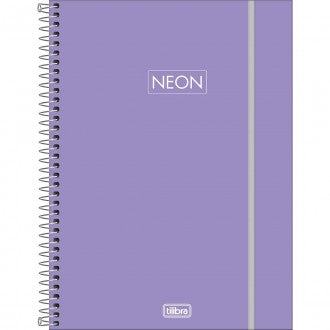 Caderno Espiral Capa Plástica Universitário 10 Matérias Neon Fit 160 Folhas - Capa Roxa - Sortido