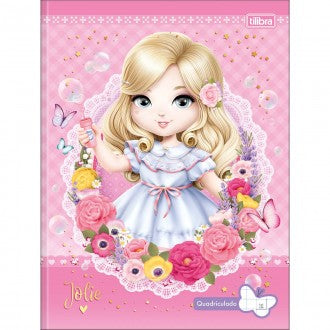 Caderno Quadriculado 1x1 cm Brochura Capa Dura Jolie 40 Folhas (Pacote com 5 unidades) - Sortido