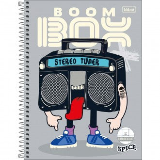 Caderno Quadriculado 1x1 cm Espiral Capa Dura Universitário Spice 80 Folhas - Sortido