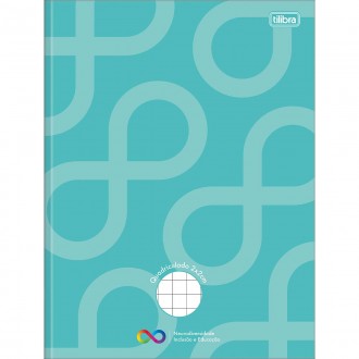 Caderno Quadriculado 2X2 cm Brochura Capa Dura Tilibra Neuro 40 Folhas - Azul Claro - Sortido