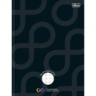 Caderno Quadriculado 2X2 cm Brochura Capa Dura Tilibra Neuro 40 Folhas - Preto - Sortido