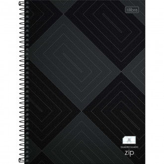 Caderno Quadriculado 5x5 mm Espiral Capa Dura Universitário Zip 96 Folhas (Pacote com 4 unidades) - Sortido
