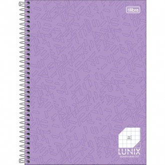 Caderno Quadriculado 7x7 mm Espiral Capa Dura Universitário Lunix 80 Folhas (Pacote com 4 unidades) - Sortido