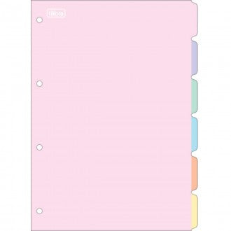 Divisórias Pastel para Caderno Argolado Colegial