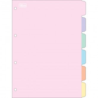Divisórias Pastel para Caderno Argolado Universitário
