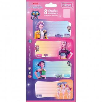 Etiqueta Escolar Adesiva Guerreiras do Kpop