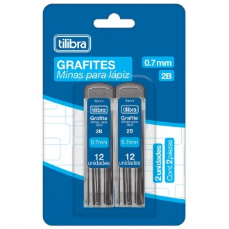 Minas Grafite 0.7mm 2B - Blister com 2 Unidades