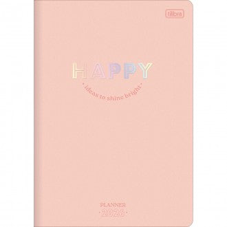 Planner Grampeado 17,8 x 25,4 cm Happy 90 G 2026 - Laranja