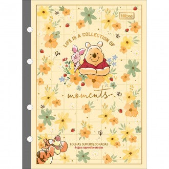 Refil Tiliflex para Caderno Argolado Colegial Pooh 80 Folhas
