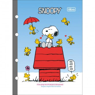 Refil Tiliflex para Caderno Argolado Colegial Snoopy 80 Folhas